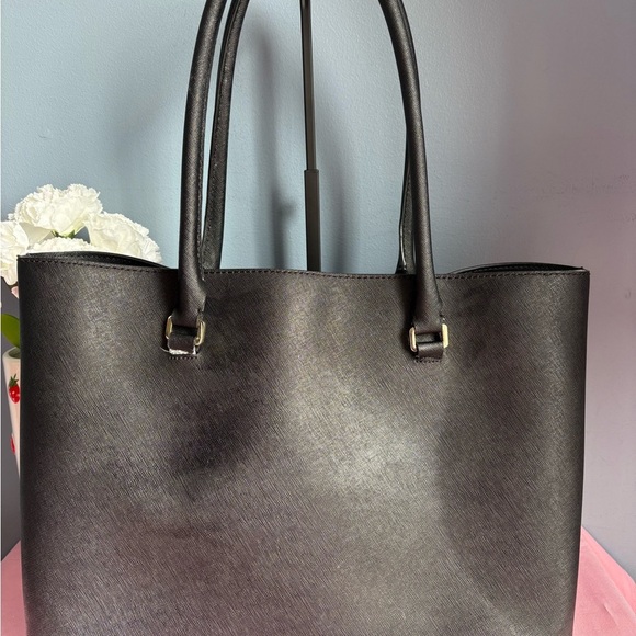 Kate Spade Post Street Halsey Black Leather Work Tote Bag - Picture 6 of 12